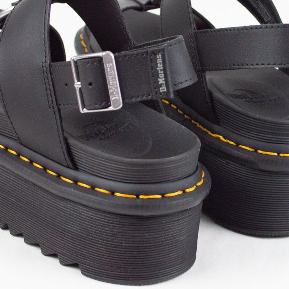 Dr. Martens Francis Black Leather Strap Platform Sandal - Picture 8 of 12